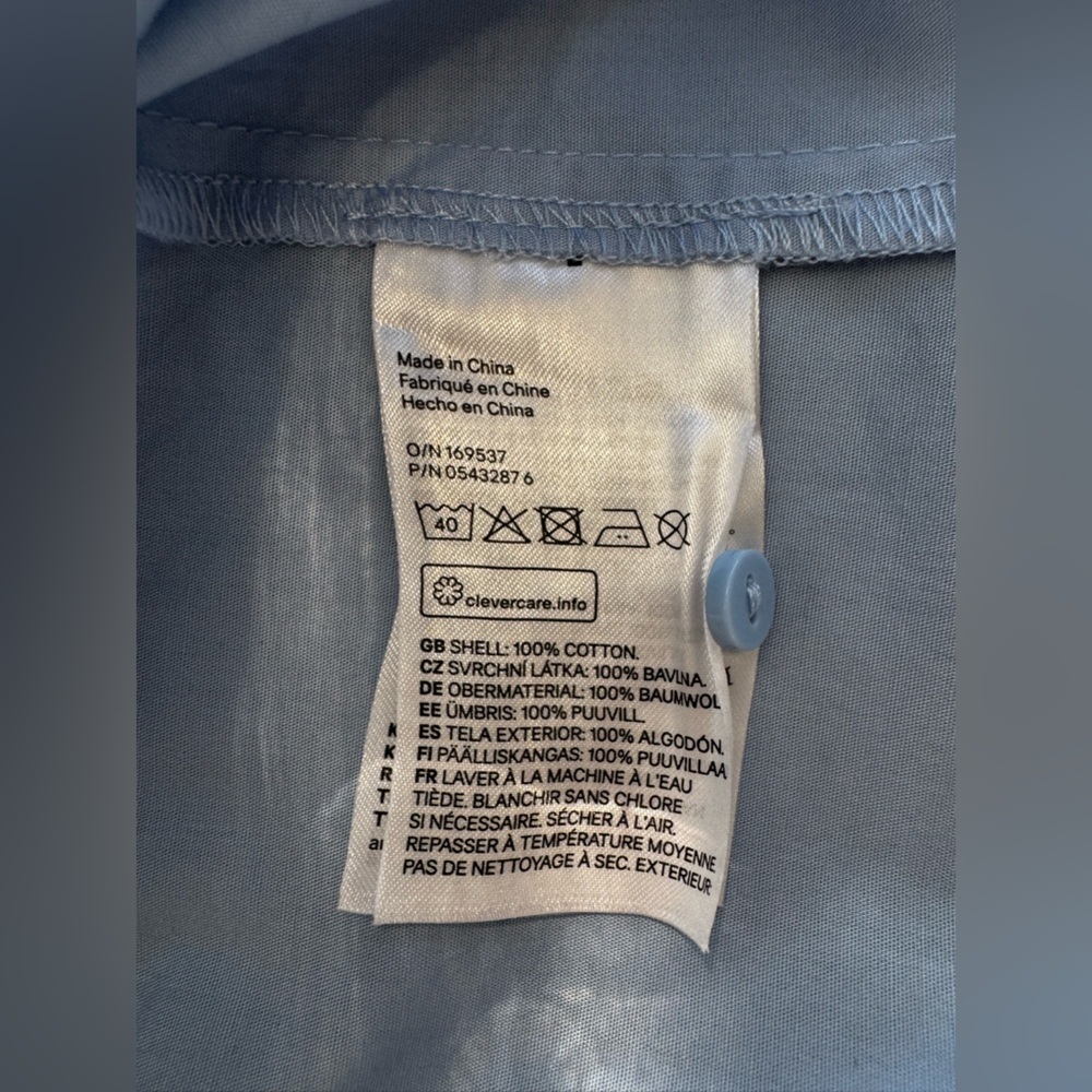 👔 H&M Light Blue 100% Cotton Shirt – Size 12 - Picture 5 of 5